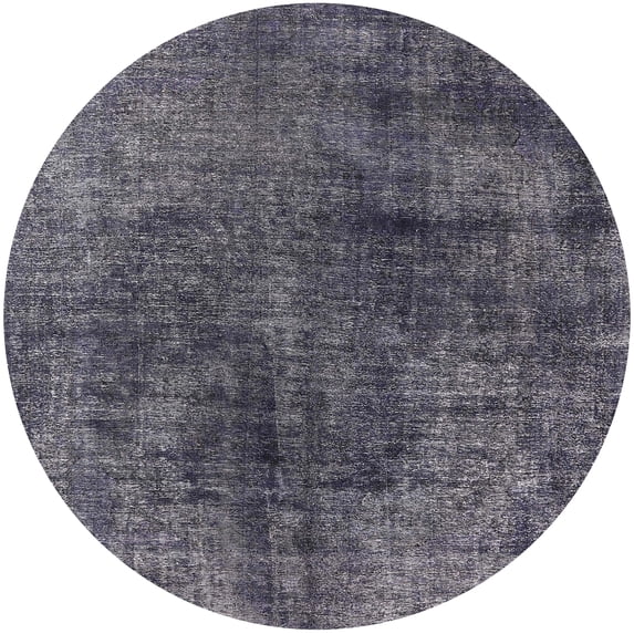 Ahgly Company Indoor Round Mid-Century Modern Plum Purple Oriental Area Rugs, 8' Round