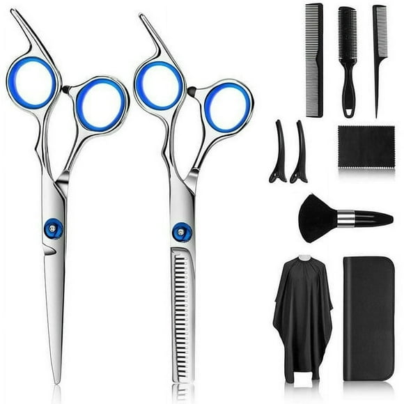 KEINXS Professional Hair Cutting Scissors Tools for Women Men 10 PCS Haircut Kit Scissors for Cutting Hair