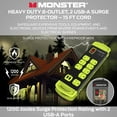 Monster Heavy Duty Power Strip Surge Protector, 8 PlugIns, 2 USB Ports