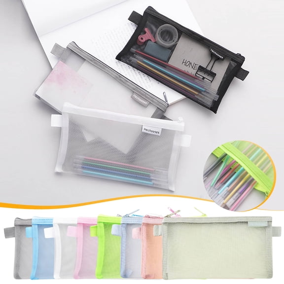 Ouuluon Pencil Case Portable Multifunctional Pencil Pouch, Green Zipper Handmade Storage Bag for Travel Cosmetic Home Office Study