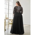 thumbnail image 6 of AURA Plus Size Sequin Evening Dress Women V Neck Formal Gown Elegant Party Dress, 6 of 7