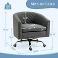thumbnail image 7 of AVAWING Swivel Accent Chair Set of 2 Soft Padded Club Chair Barrel Accent Armchair with Silent Wheels, Upholstered Rivet Chair for Living Room, Bedroom, Reception Room, Office (Grey), 7 of 7