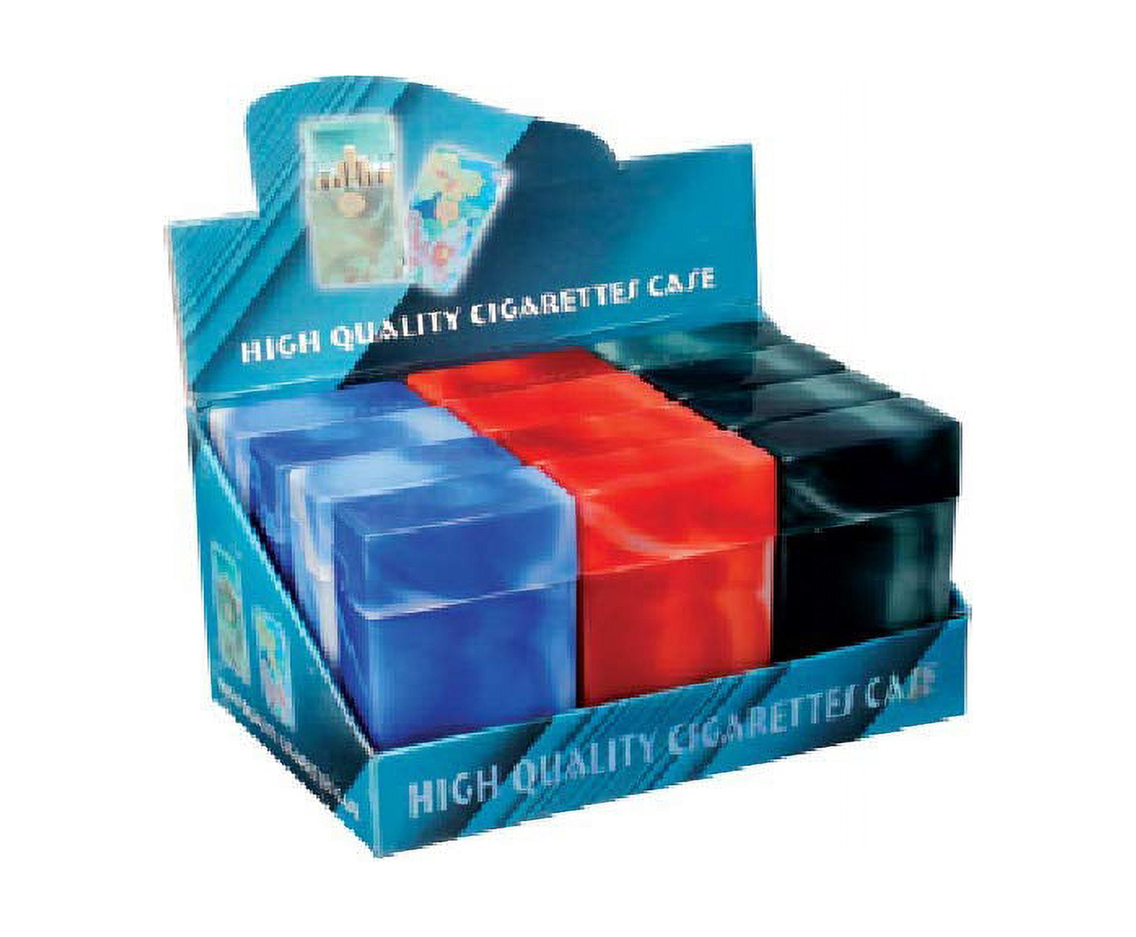 12pc Display - Fujima Plastic Cigarette Case w/ Marble Finish - Kingsize