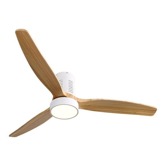 Sofucor 52-Inch Flush Mount Ceiling Fan with LED Lights and Remote Control, Modern Indoor
