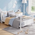 thumbnail image 2 of Mirightone Twin Bed Frames with Rails, Metal Montessori Bed with Slats Support, Low Profile with Removable Bed Rails for Bedroom, White, 2 of 8
