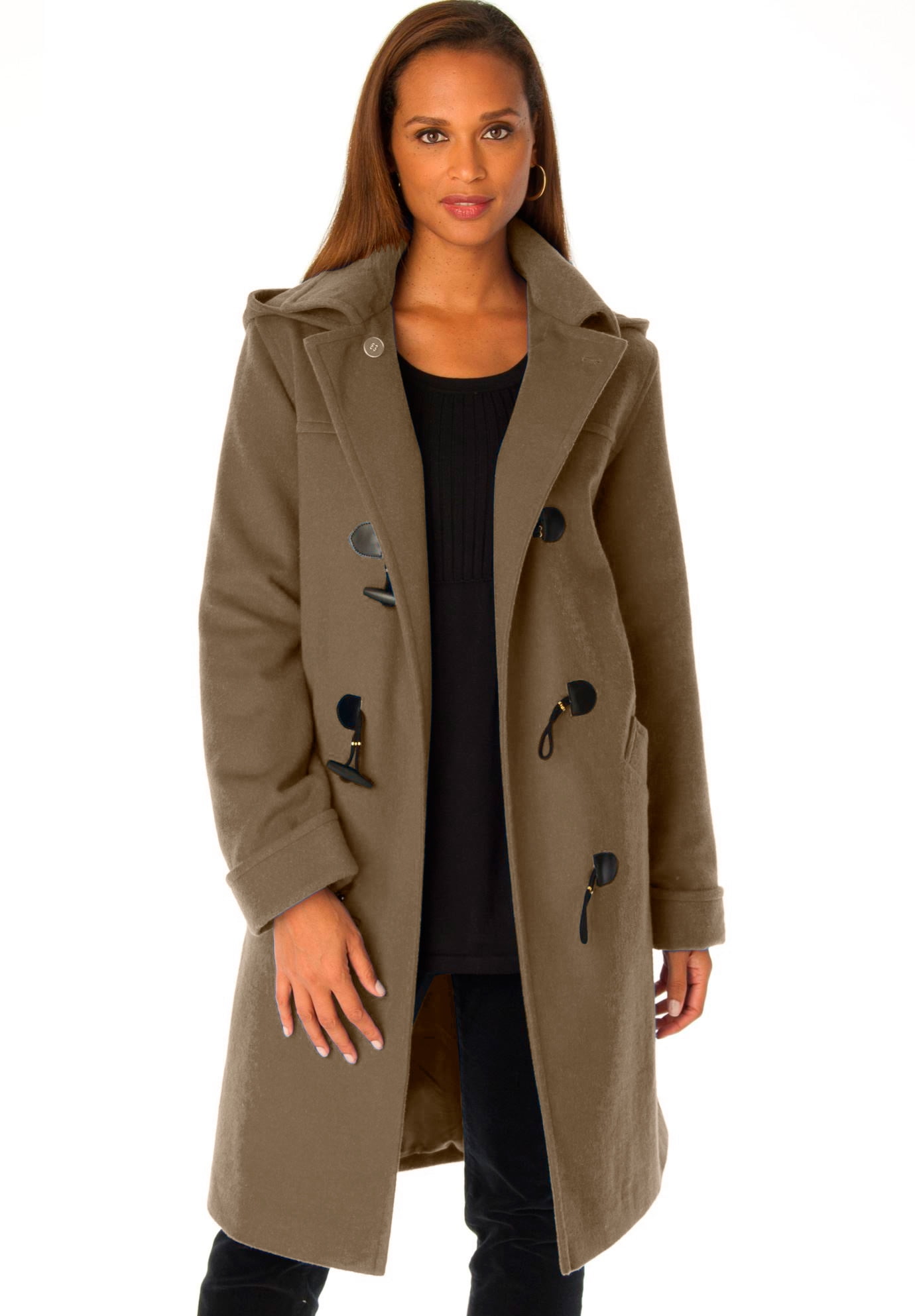 Jessica Women's Plus Size Hooded Toggle Coat - Walmart.com