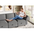 thumbnail image 4 of EastVita GAOMON Single Sofa with Storage Comfortable Sectional Couches and Sofas for Living Room Bedroom Office Small Space Easy Assembly and Comfy Cushion (Dark Grey), 4 of 5