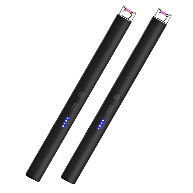 2pcs Usb Encendedor Eléctrico Portátil Recargable De Cocina Eo Safe Imports Negro Negro