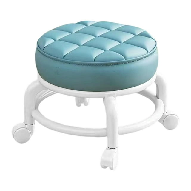 Taburete de rodillo giratorio de 360 degree taburete de pedicura fácil de mover silla giratoria de ruedas giratorias para salones para salones barberos azul