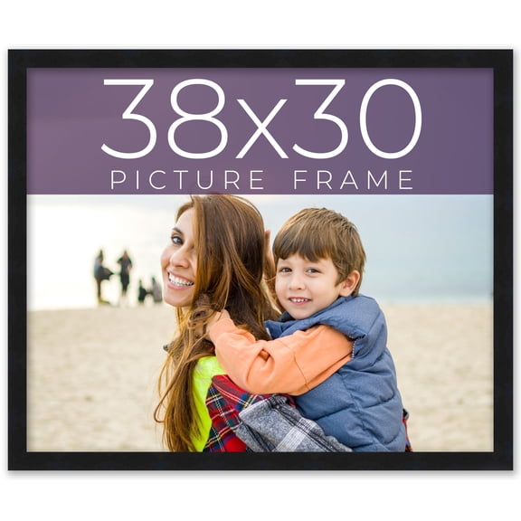38x30 Frame Black Real Wood Picture Frame Width 0.75 inches | Interior Frame Depth 0.5 inches |