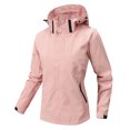 thumbnail image 2 of HAPIMO Women's Waterproof Jacket Coat Relaxed Fit Long Sleeve Zip Up Coat Windbreaker Solid Zip Pocket Workout Jacket Fall Winter Warm Clothes Pink L, 2 of 5