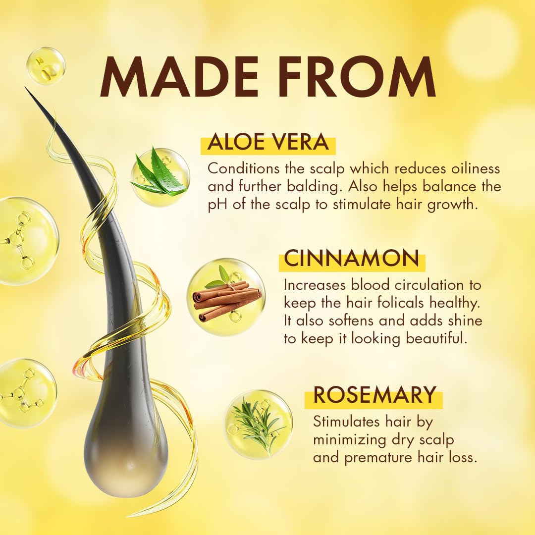 Dominican Magic Hair Follicle Anti-Aging Scalp Drop Hair Tonic with Rosemary and Cinnamon, Gotero Anti-Caida, Helps Stimulate Hair Growth