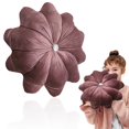 thumbnail image 2 of 18 Inch Velvet Round Throw Pillow case, Decorative Shaped Cushion For Sofa,Couch,Vanity Chair, Bed, Living Room Accent,Soft Home Decor Pillow(Style E), 2 of 5