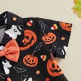 thumbnail image 6 of Cjfdfy Toddler Baby Boy Halloween Outfits Pumpkin Ghost Print Short Sleeve Bowtie Shirts And Shorts Little Baby Cute My First Halloween Clothes 6M-4Y, 6 of 9