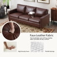 thumbnail image 6 of Bonzy Home 77" Mid-Century Modern Sofa — 3-Seat Faux Leather Couch, Small-Space Black Sofa with Padded Cushions, 6 of 6