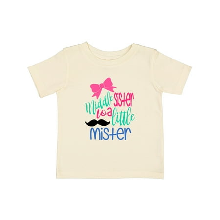 

Inktastic Middle Sister to a Little Mister Gift Baby Girl T-Shirt