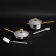 thumbnail image 1 of Our Place Titanium Pro Mini Cookware Duo (6 piece) A high performance pot and pan powered by titanium Gold/Chrome, 1 of 1