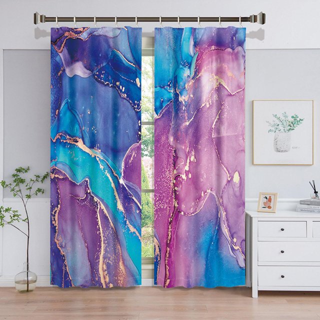 Cortinas de de baño impermeables , cortina de para bañera para sa de estar, clubes deportivos, s escores, dormitorio, Azul púrpura Baoblaze Cortinas de baño