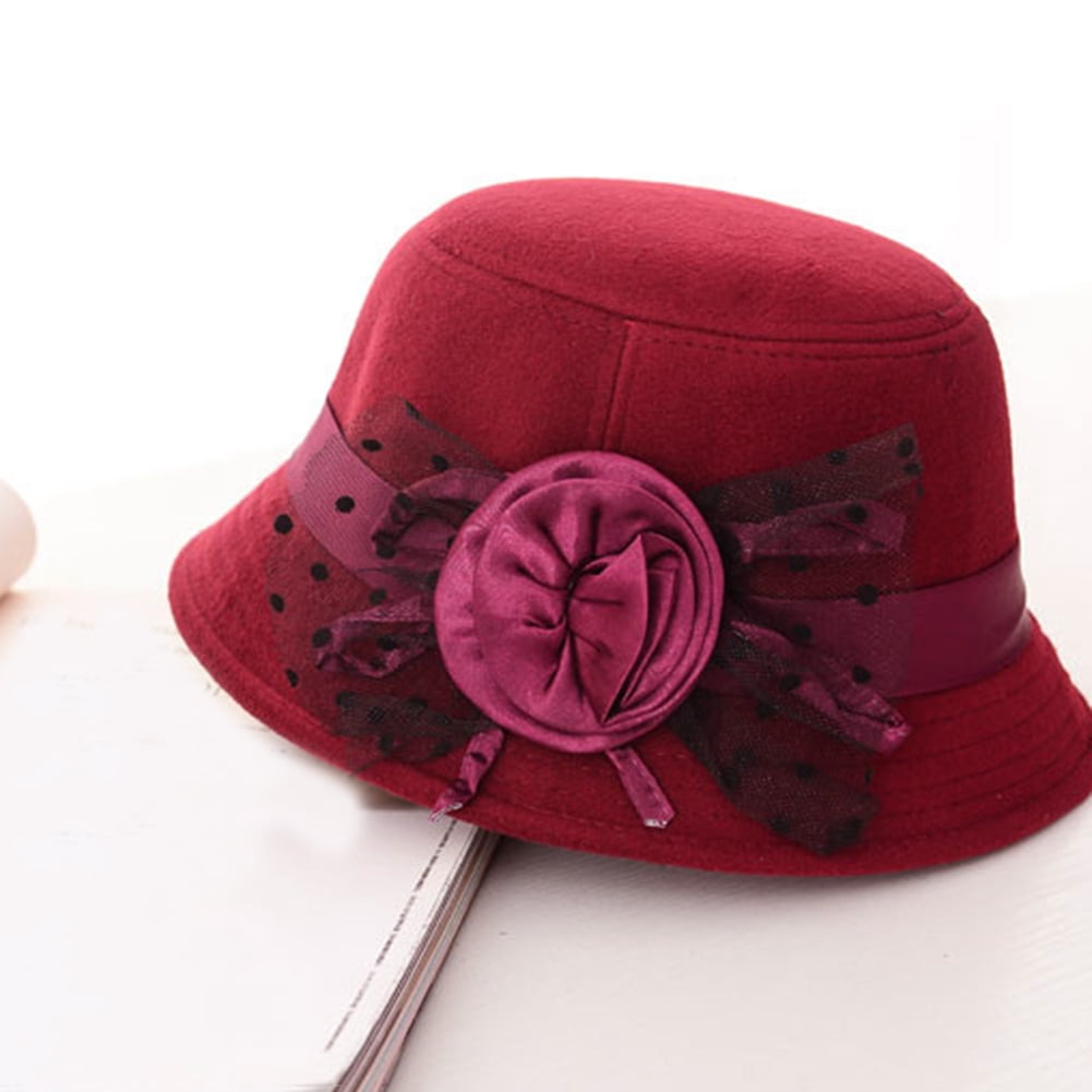 Red and White cloche hat. Flapper womens bucket hat. Small brim winter –  What a Great Hat