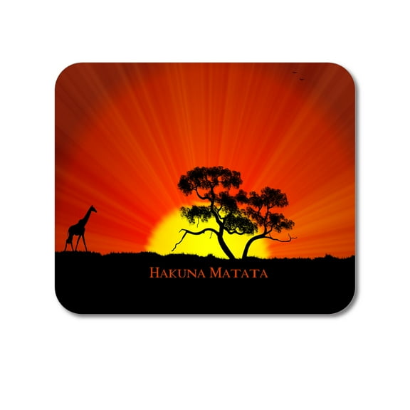 DistinctInk Mouse Pad - 1/4" Foam Rubber - Hakuna Matata Red Orange