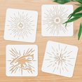 thumbnail image 4 of 1Set 4Pcs 4 Styles PET Hollow Out Drawing Painting Stencils for DIY Scrapbook Photo Album Flower 300x300mm 1pc/style, 4 of 7