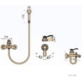 thumbnail image 4 of Grifo de bañera de latón antiguo, grifo de bañera con ducha de mano, grifo de bañera de montaje en pared con una sola manija, grifo de llenado de bañera de baño de latón macizo, 4 of 5