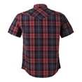 thumbnail image 2 of Coevals Club Men's Western Shirt Cowboy Plaid Country Pearl Snap Button Short Sleeve Two Pockets Work Shirts 12 Red Black White 4X-Large, 2 of 8