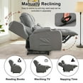 thumbnail image 3 of IPKIG Loveseat Recliner Sofa, Double Manual Recliner RVs Sofa with Storage Console, Side Pockets Cup Holder, Wingback Loveseat Reclining Couch for Living Room, Bedroom, RVs, Gray, 3 of 7