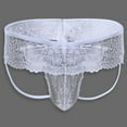 thumbnail image 4 of successthop Mens Lace Underwear Thongs Plus Size Stylish Underpant Lightweight Solid Confidence Thongs White S, 4 of 6