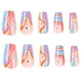thumbnail image 1 of Wave Pattern Decorated False Nails Chip-Proof Solid Fake Nails for Nail Technician Daily Use Jelly Glue, 1 of 8