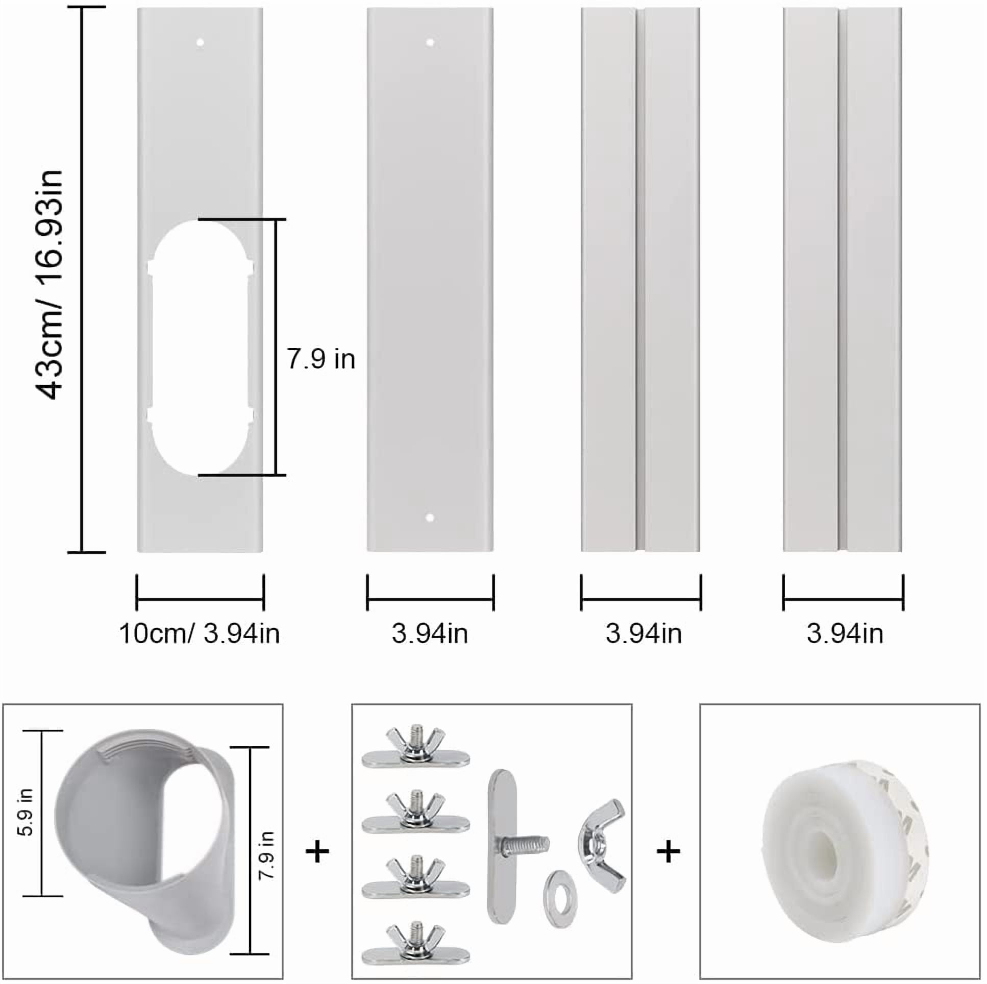Portable Air Conditioner Window Vent Kit, Adjustable Window Seal with 5.9 Inch Diameter, 78.7 Inch Length Exhaust Hose for A/C Unit Universal for Sliding Horizontal or Vertical Window