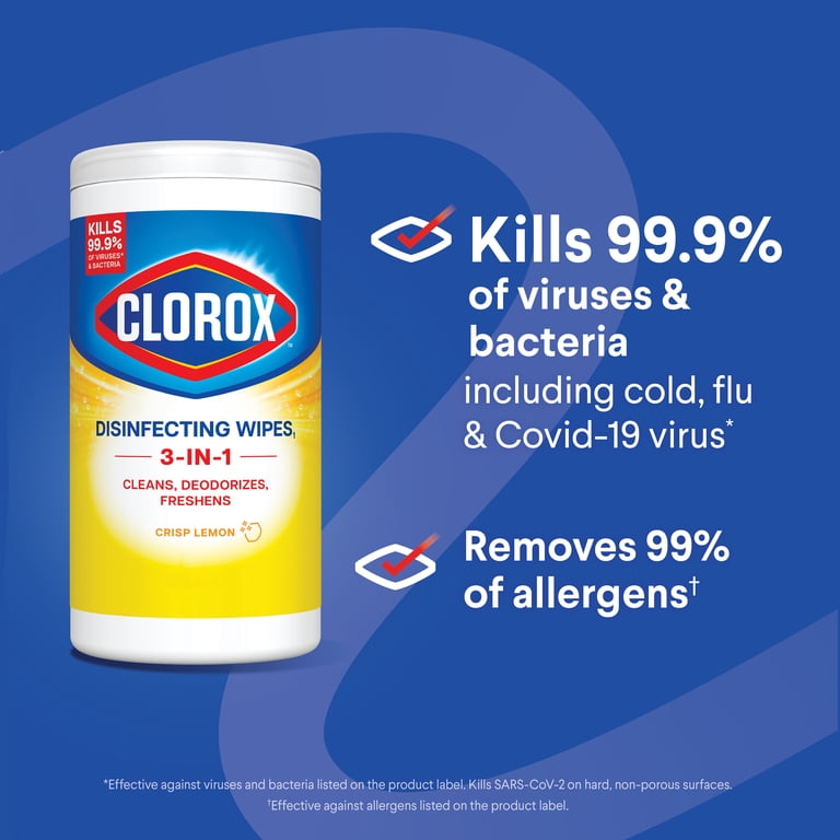 6 pack) Clorox Disinfecting Cleaning Wipes Variety Pack, Bleach