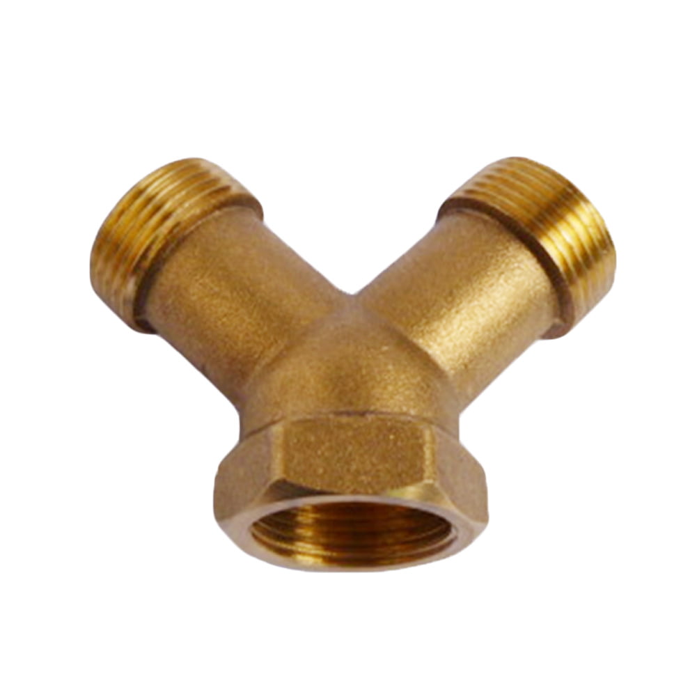 3/4" X 3/4" BRASS Y PIECE SPLITTER TWIN OUTLET WASHING MACHINE HOSE CONNECTOR 