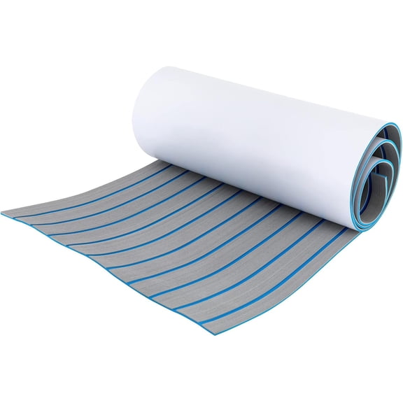 Boat Flooring EVA Foam Boat Decking Faux Teak Marine Flooring Boat Mat Boat Carpet Sheet for Motorboat RV Yacht Kayak Surfboard Lake Mat, Dark Grey Blue