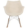 thumbnail image 2 of Allora Mid-Century Twill Fabric Eiffel Base Rocking Chair in Beige, 2 of 8