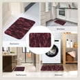 thumbnail image 7 of Crystal Velvet Floor Mat 23.6x15.7in Square Lock Edge Easy Cleaning Using Woven Technique Corrosion Resistant Bottom Drop Plastic Realistic Forests Camouflage Pattern Conifer Maroon_3, 7 of 7