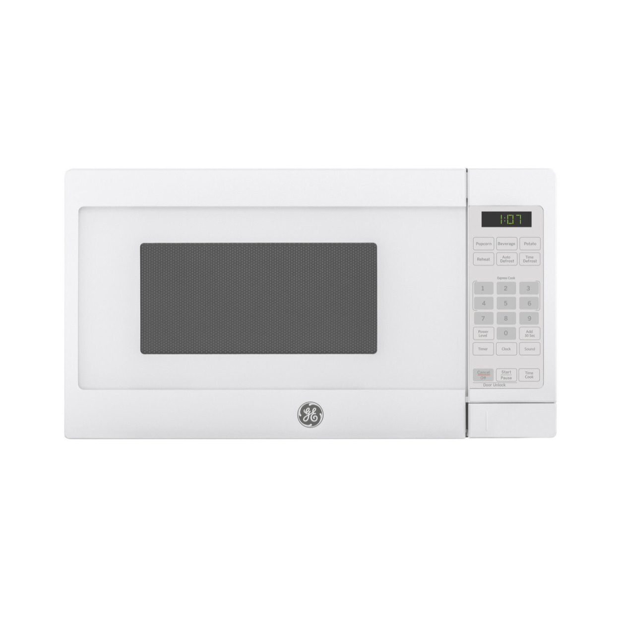 GE Appliances 0.7 Cu. Ft. Capacity Countertop Microwave Oven with 6 Auto Cooking Settings and Child-Lock Technology (White)