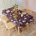 thumbnail image 3 of Burgundy Rock Skull Pattern Rectangle Tablecloth 60"x120",Waterproof Polyester Rectangle Table Cloth, Wipeable Spillproof Polyester Tablecloth for Dining, Camping, Indoor and Outdoor, 3 of 6