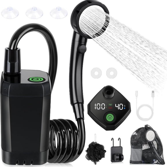 Douche De Camping électrique SOUUXIU – écran Digital, Batterie 7800 MAh, Débit Réglable, Portable