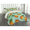 thumbnail image 3 of Ambesonne Retro Quilted Bedspread Set 3 Pcs, Vintage Beach Summer, Queen Size, Olive Green Seafoam, 3 of 5