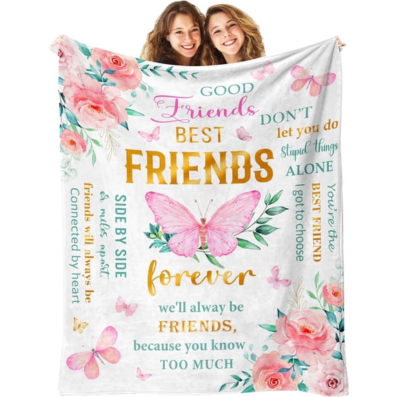 LHSHID Best Friend Birthday Gifts Best Friend Blanket Gifts for Best Friends Women Bestie Gifts for Women Friendship Gifts for Women Friends Unique BFF Gifts 50x60in