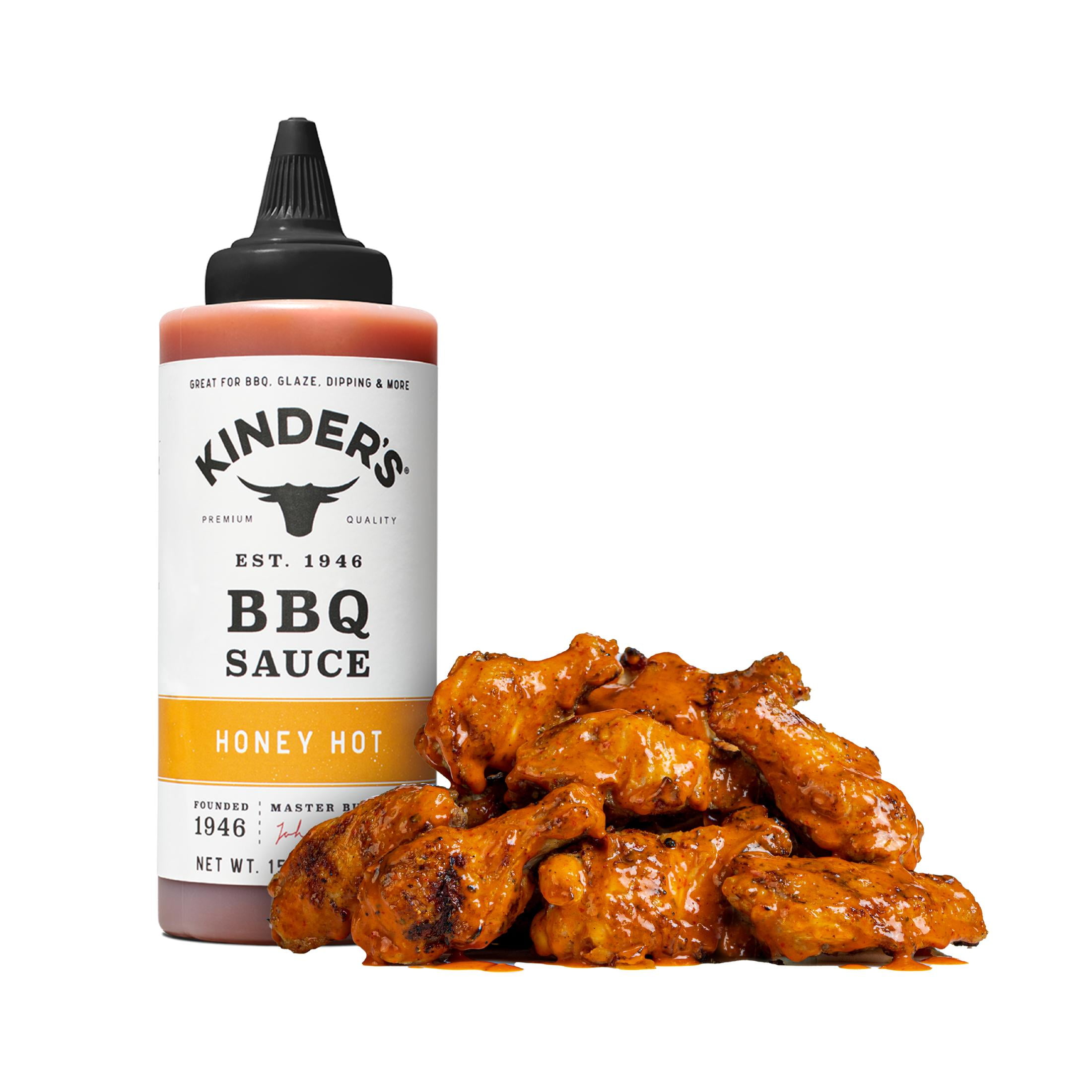 (6 pack) Kinder's Honey Hot BBQ Sauce, 15.5 oz Squeeze Bottle