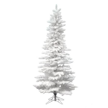 Vickerman A893590 12 ft. x 65 in. Flocked White Slim Artificial Christmas Tree Unlit with 2781 Tip
