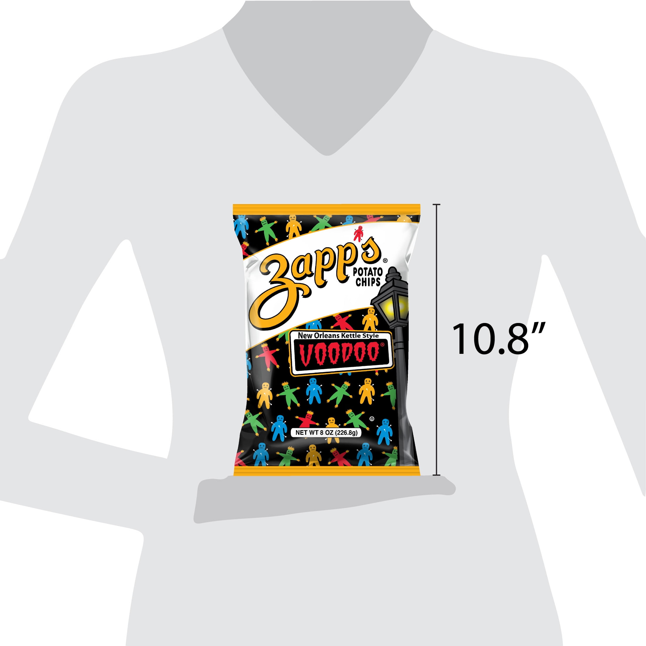 Zapp's Voodoo New Orleans Kettle Style Potato Chips, Gluten-Free, 8 oz Bag