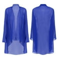 thumbnail image 3 of Oyolan Gilets Kimono pour Femmes en Mousseline Transparente, Cache-Maillots Décontractés Amples, Boléro Ouvert à l'Avant, Vêtement d'Extérieur Bleu Royal TTG, 3 of 6
