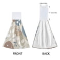thumbnail image 3 of Haosy 2 Pack Kitchen Wash Cloths with Hanging Loops Absorbent Absorbent Quick Drying Hand Towels, Elegant Leaves and Dots, 3 of 7