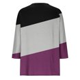thumbnail image 4 of Qulqfy Spring Tops for Women Plus Size 3/4 Sleeve Tunic Shirts Henley Dressy Casual Fall Color Block Tops Dressy Casual Blouses for Women S, 4 of 5