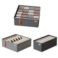 thumbnail image 3 of Billuyoard Caja de almacenamiento de ropa de fácil acceso y fácil organización, caja de almacenamiento de ropa y pantalones Almacenamiento y organización del hogar Gris oscuro 7 rejillas, 3 of 6