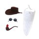 thumbnail image 2 of Sombrero vaquero y gafas sol divertidas con barba para carnaval, , escenario y vacaciones. Blanco, 2 of 8