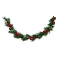 thumbnail image 1 of Holiday Time PL 8ft Plastic Red Berry Leaf Garland Home Decor, 1 of 5